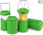 Lichamp 4 Pack LED Camping Lanterns, Collapsible Flameless Candles Tea Lights, Portable Battery Powered Camping Lights Emergency Supplies Kit, Green