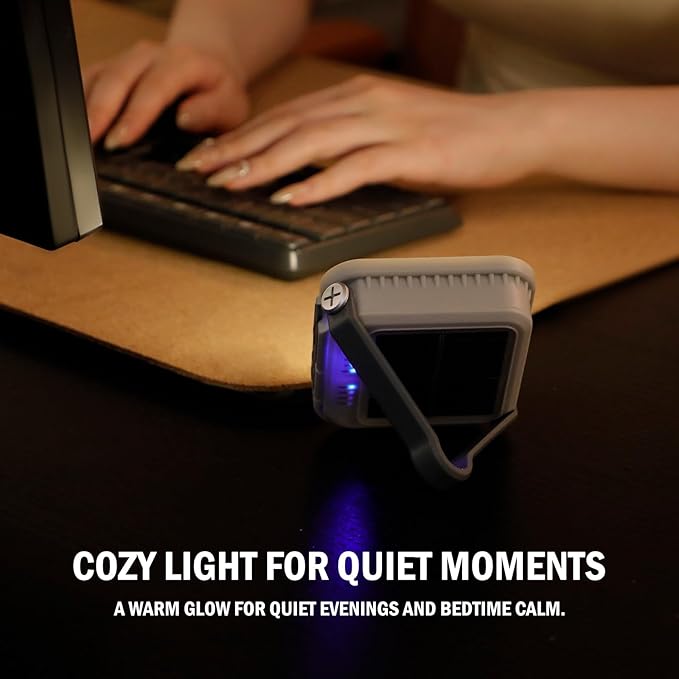 WARSUN Rechargeable Camping Lantern 1000 Lumens, 6000mAh Portable LED Light with Solar Charging, 4 Color Temperatures, 3 Brightness Levels, Hanging Flashlight for Outdoor Use