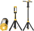 LHOTSE Rechargeable Camping Light with Stand, 83" Tall Portable 3000 Lumens Cordless Work Light with 3 LED Lamps Head & Detachable Tripod, 9AH Battery LED Work Light Dimmable with Travel Bag