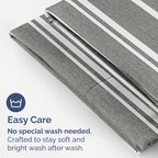 Queen Pillow Cases Set of 2 - Ultra Soft Hotel Quality Pillowcase Covers - Comfy Cozy Bedding for Women, Men, Kids & Teens - Machine Washable Pillow Protectors - 2 Pieces Set - Queen Size Grey Stripes