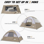 Camping Tent 2 Person, Waterproof Windproof Tent with Rainfly Easy Set up-Portable Dome Tents for Camping…
