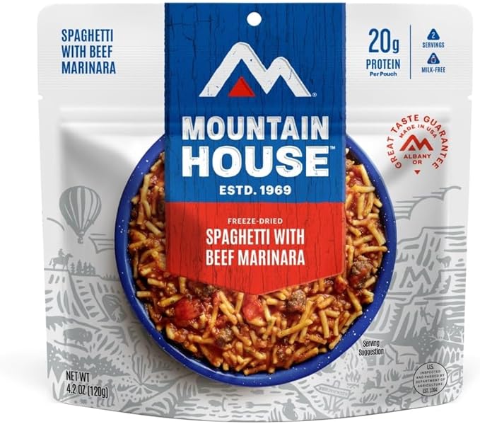 Mountain House Spaghetti with Beef Marinara Freeze Dried Backpacking & Camping Food |6-Pack