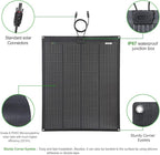 Lensunsolar 100W 12V ETFE Flexible Solar Panel, 33.5x28in, PERC 9BB 23.5%+ Efficiency Mono Solar Cells, for Campers, RVs, Boats, Tent