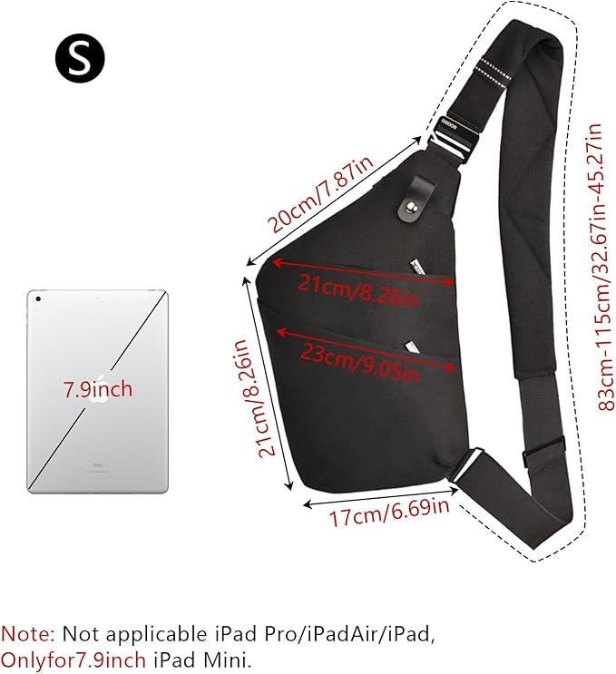 Anti Theft Crossbody Bags Sling Bag for Women Men Waterproof Wander Bag for Sports and Travel. (1.0Black, Small)