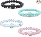 Hion Motion Sickness Bands Anti Nausea Acupressure Wristband Anti Nausea Bracelet for Motion Sickness and Morning Sickness（YC-SL-4PCS-aAY-1）