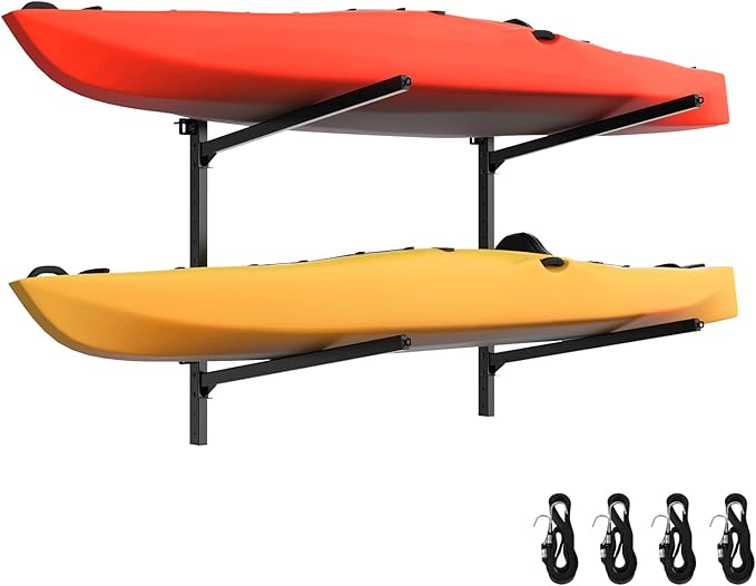 Kayak Rack for Outdoor Storage, Kayak Storage Rack, Adjustable Freestanding Kayak Rack Stand Holder for Paddleboard Surfboard for Indoor, Outdoor