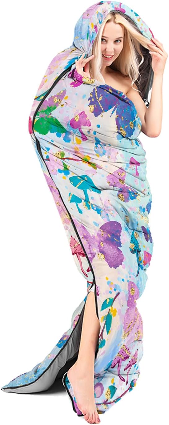 Sleeping Bags for Adults and Kids Backpacking Camping Sleeping Bags for Girls and Boys Lightweight Waterproof Cold/Warm Sleeping Bag for Season Camping Essentials Outdoor Travel with Compression Bags