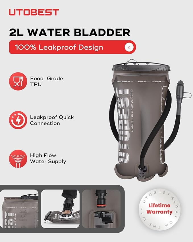 UTOBEST Upgrade Running Hydration Vest 10L, Running Backpack for Women Men Multi-Functional Storage, Adjustable Water Vest for Trail Marathon Race Jogging Cycling