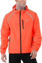 baleaf Men's Rain Jacket Waterproof Windbreaker Raincoat Running Cycling Hiking Gear Hood Lightweight Reflective Packable