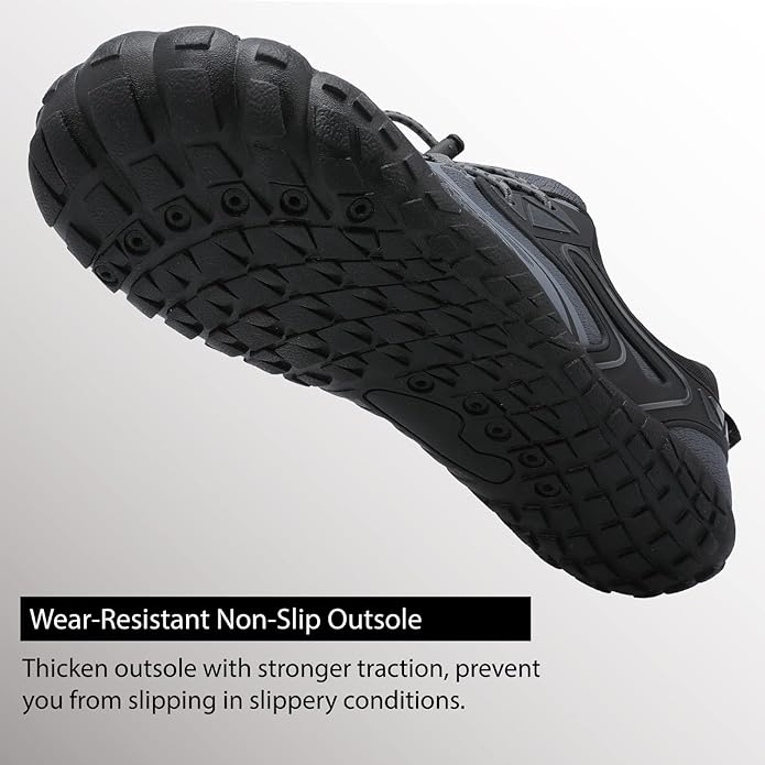 L-RUN Barefoot Water Shoes Women Mens Aqua Sock Athletic Hiking Water Sports Shoes for Swim Beach Pool Sand Diving Walking