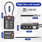 SURE LOCK TSA Compatible Travel Luggage Locks, Inspection Indicator, Easy Read Dials TSA Approved with Zinc Alloy