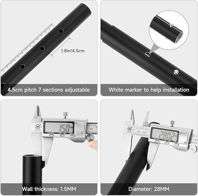 KOMCLUB Tarp Poles Telescoping Tent Poles Replacement Canopy Adjustable Aluminum Rods Camping Accessories Heavy Duty Pole Thicker Lightweight for Hiking Awning Backpacking+Tent Stakes+Reflective Ropes