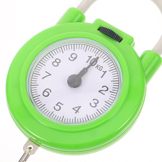 ibasenice Portable Luggage Scale Manual Spring Scale Small Travel Suitcase with Hook High Precision Fluorescent Green for Travel and Home Use