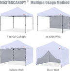 MASTERCANOPY Heavy Duty Pop-up Canopy Tent with Sidewalls (10x10,White)