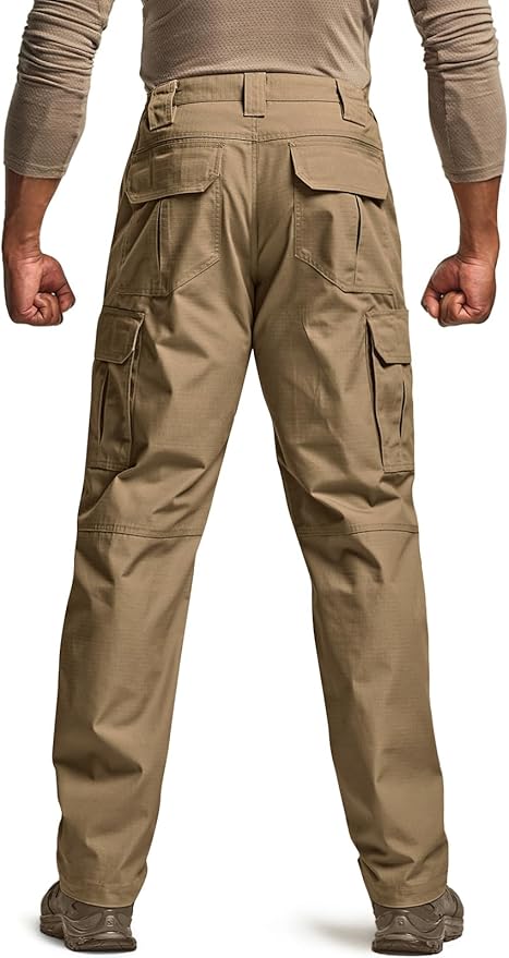 CQR Men's Tactical Pants, Water Resistant Ripstop Cargo Pants, Lightweight EDC Work Hiking Pants, Outdoor Apparel