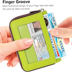 FurArt Zipper Wallet Women, RFID Blocking Credit Card Wallet, Business Card Holder, Compact Size KeyChain Wallet