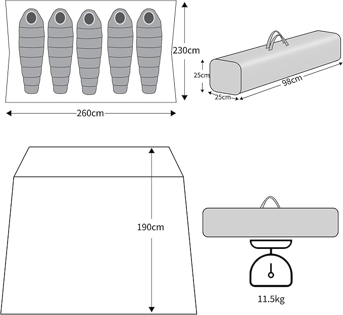 3-5 Person Waterproof Camping Tent,Large Family Cabin Tents for Outdoor Camping Hiking Backpacking Picnic
