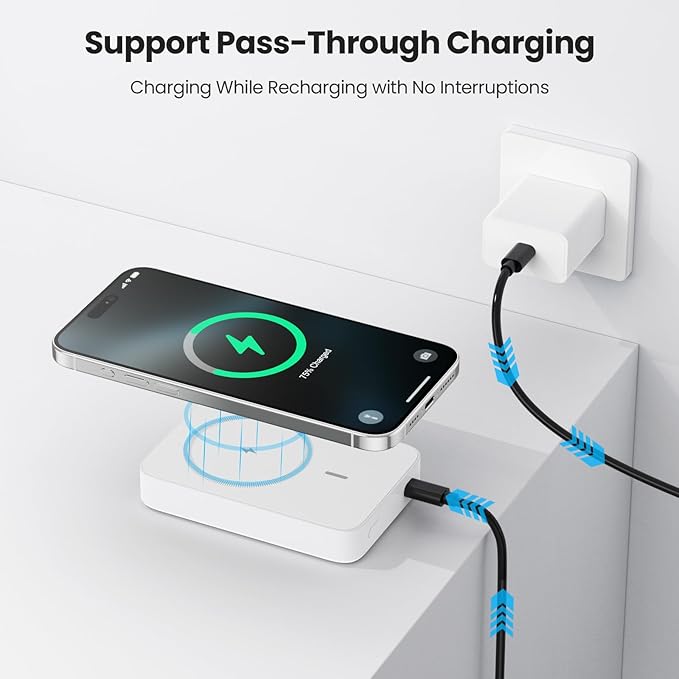 Magnetic Portable Charger 10800mah for Magsafe Battery Pack, Wireless Power Bank with 25W PD Fast Charging & LCD Display, Compatible with iPhone 16/15/14/13/12 Pro/Pro Max/Plus
