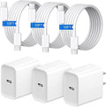 iPhone Charger Fast Charging 10FT iPhone 17 16 15 Charger 3+3Pack 20W USB C Wall Charger with 10FT USB C Cable for iPhone 17/17 Air/17 Pro/17 Pro Max/i Phone 16/15 Series, iPad Pro/AirPods