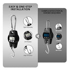 Digital Hanging Crane Scale 660LB/300KG， Deer Hunting Scales, Farm,Fishing, Fish, Meat，Game,Luggage Scale with Hold/Tare