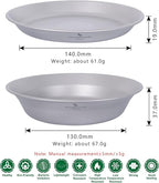 iBasingo Titanium Camping Plates and Bowls Set with Mesh Bag - 174mm Ultralight Backpacking Dinnerware for Hiking, Survival Kit & Outdoor Cooking (61g Plate + 67g Bowl) Ti1113T