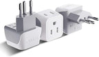 Ceptics Brazil Travel Adapter Plug with Dual Usa Input - Type N (3 Pack - Ultra Compact - Safe Grounded Perfect for Cell Phones, Laptops, Camera Chargers and More - Power Plug (CT-11C)