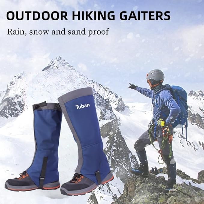 Waterproof Gaiters,Hiking Gaiters,Lightweight Adjustable Leg Gaiters for Men Women,Available in All Seasons,Hiking,Skiing,Mountain Climbing,etc.