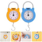 2pcs Portable Hanging Luggage Scale with Hook, High Precision Small Electronic Handheld Travel Bag Weight Scale for Suitcase, Yellow and Blue