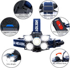 Headlamp,Ultra Bright 21 LED Headlight Flashlight with Power Indicator,12000 Lumen USB Rechargeable Headlamps Waterproof Work Light, 9 Modes Head Lamp for Outdoor Camping Hunting Fishing Hiking Biking