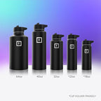 IRON °FLASK Camping & Hiking Hydration Flask with 3 Lids - Stainless Steel, Double Walled & Vacuum Insulated Water Bottle - Leak Proof & BPA Free (Lavender, Straw - 40 oz)