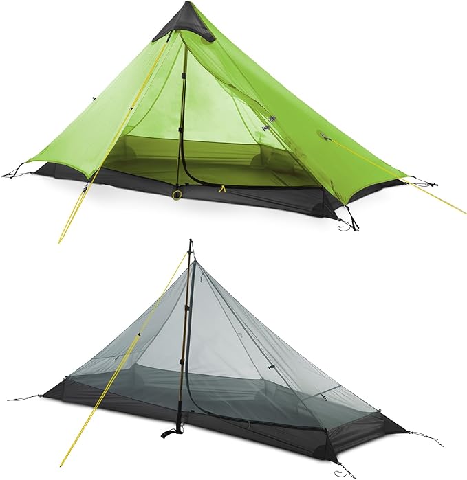 LANSHAN Ultralight Tent 3-Season Backpacking Tent for 1-Person or 2-Person Camping, Trekking, Kayaking, Climbing, Hiking
