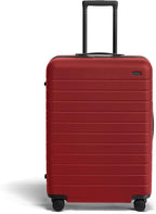 Away Medium Checked Luggage, Lightweight Hard Shell Suitcase with Spinner Wheels, Durable Rolling Luggage, TSA Lock, 26 Inch, Tango Red