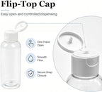 TRENDBOX 6 Pack Plastic Empty Bottles with Flip Cap for Shampoo, Lotions, Liquid Body Soap, Cream (2 oz / 60 ml)