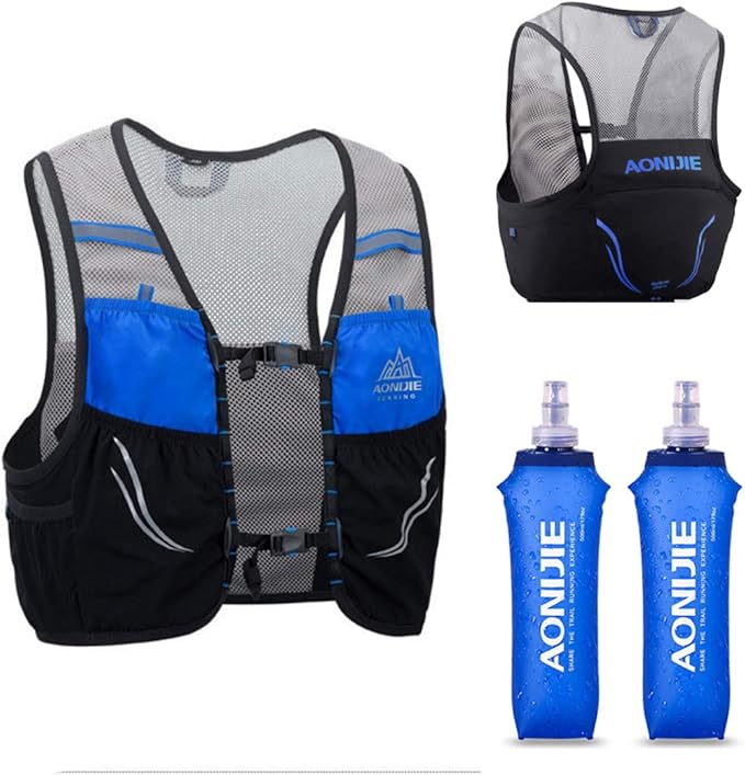 Lovtour Hydration Race Vest,2.5L Running Vest Lightweight Pack with 2 Soft Water Bottles Bladder for Marathoner Running Race Cycling Hiking Camping Biking