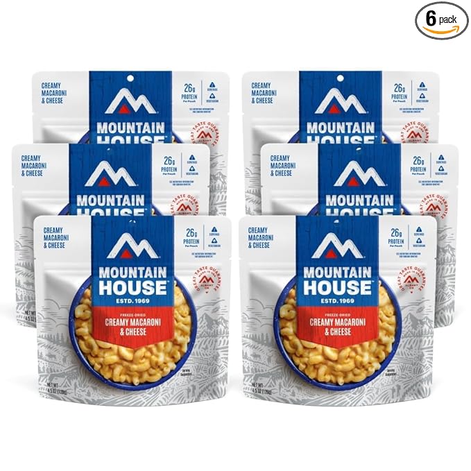 Mountain House Creamy Macaroni & Cheese Freeze Dried Backpacking & Camping Food 6-Pack