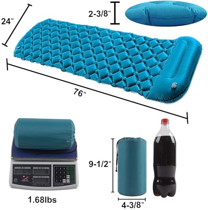 Star Smart Sleeping Pad for Camping Inflatable Backpacking Pad with Pillow, Ultralight Durable Camping Mattress,Hiking Air Mat,Camp Sleep Pad for Hiking Traveling & Outdoor Activities