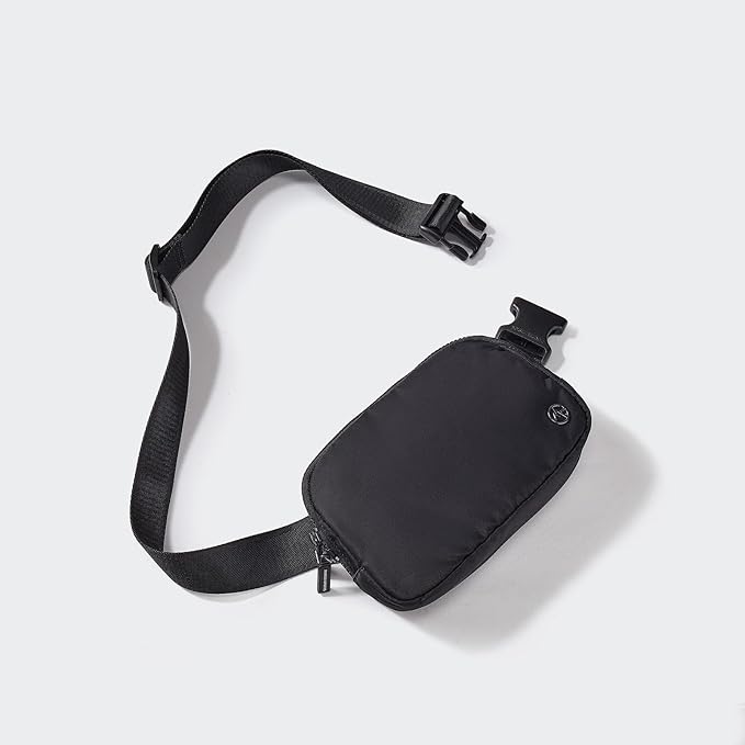 Pander Two Way Zipper Fanny Pack Nylon Everywhere Belt Bag for Women, Water Repellent Waist Packs, Crossbody Bags with Adjustable Strap (Black).