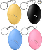 TECKNET Personal Safety Alarm for Women, 4 Pack Self Defense Keychain, 140dB Personal Alarm Loud Siren Safety Keychain for Girls Kids Elderly(Pink & Black & Yellow & Blue)