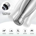 Volhoply 25oz Insulated Water Bottle 1/2/4 Pack, Double Wall Stainless Steel Vacuum Bottles, Keeps Cold & Hot, BPA Free Leak Proof Bottles (Silver,1 Pack)