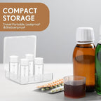 Baderke 4 Pcs Liquid Medicine Travel Container Scale Glass Liquid Containers Small Single Dose Medicine Bottles Dispenser and Leak-proof Plug Travel Essentials Accessories(Clear,10ml)