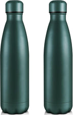 Volhoply 25oz Insulated Water Bottles 1/2/4 Pack, Double Wall Stainless Steel Vacuum Flask Keeps Cold & Hot, BPA Free Leakproof Bottle (Army Green,2 Pack)