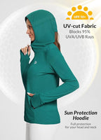 baleaf Women's Sun Protection Jacket Hoodie Clothing Lightweight Long Sleeve Sun Cover Up Shirt