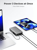 Portable Charger 20000mAh, 100W PD Fast Charging Power Bank with Built-in USB C Cable Smart Digital Display Laptop Battery Pack for MacBook, iPad, iPhone, Samsung, Steam Deck and More