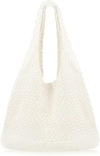 COOKOOKY Crochet Beach Tote bag Summer Beach Bag for Women Aesthetic Mesh Tote Bag Hippie Bag Knit Bag