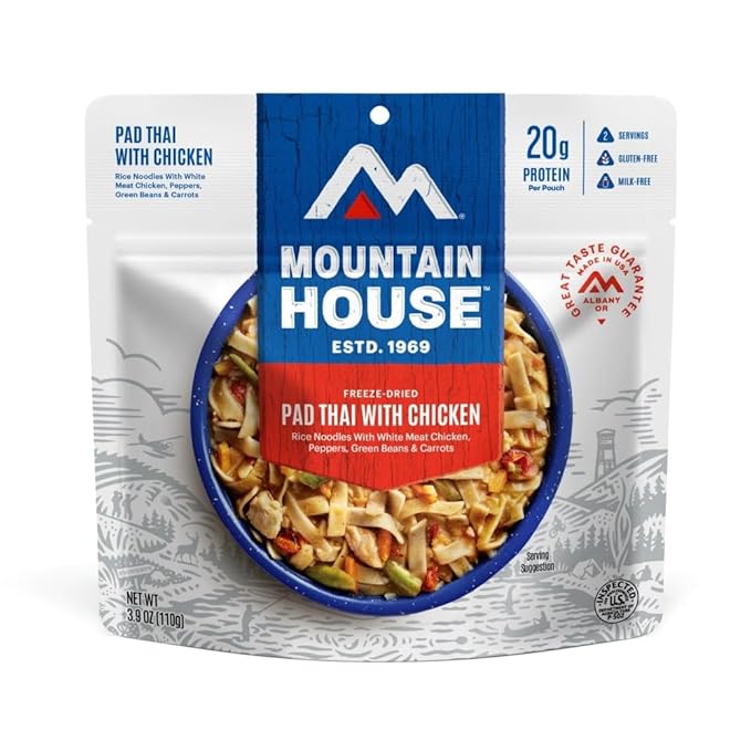 Mountain House Pad Thai with Chicken Freeze Dried Backpacking & Camping Food 6-Pack Gluten-Free