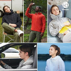 Full Zip Hoodie – Inflatable Built-in Travel Pillow – Comfortable Rest On-The-Go – Perfect for Airplane and Trips