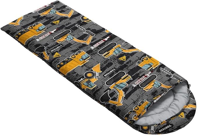 Kids Sleeping Bag for Boys Girls,Rocket Moon Print-Lightweight Warm Portable Outdoor Indoor-Waterproof Cold Weather Resistant Sleeping Bag for Camping Hiking