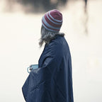 Sherpa Warm Outdoor Camping Blanket - Waterproof Stadium Blanket for Cold Weather, Camp, Sports Mom and Concert - Camping Quilt 80" X 58" (Blue)