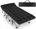 ZENPETIO Oversized XXL Folding Camping Cot, Heavy Duty Sleeping Cot for Adults with Mattress and Pillow, Portable Cot Bed with Carry Bag for Outdoor Camp Travel Home Guest Office, 78x32x18