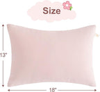 BEDSUM 2 Pack Microfiber Pillows, 13"x18", Soft and Machine Washable for Travel, Pets, Neck, Wrist, Knee Comfort, Pink